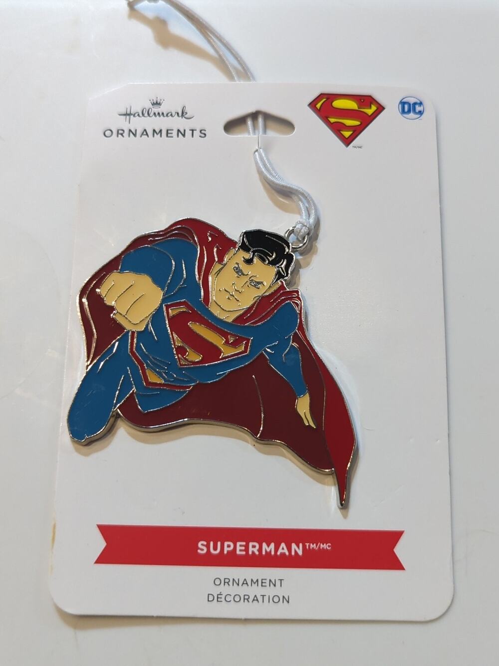Hallmark SUPERMAN Flat Metal Enameled Christmas Ornament DC Comics - 2021